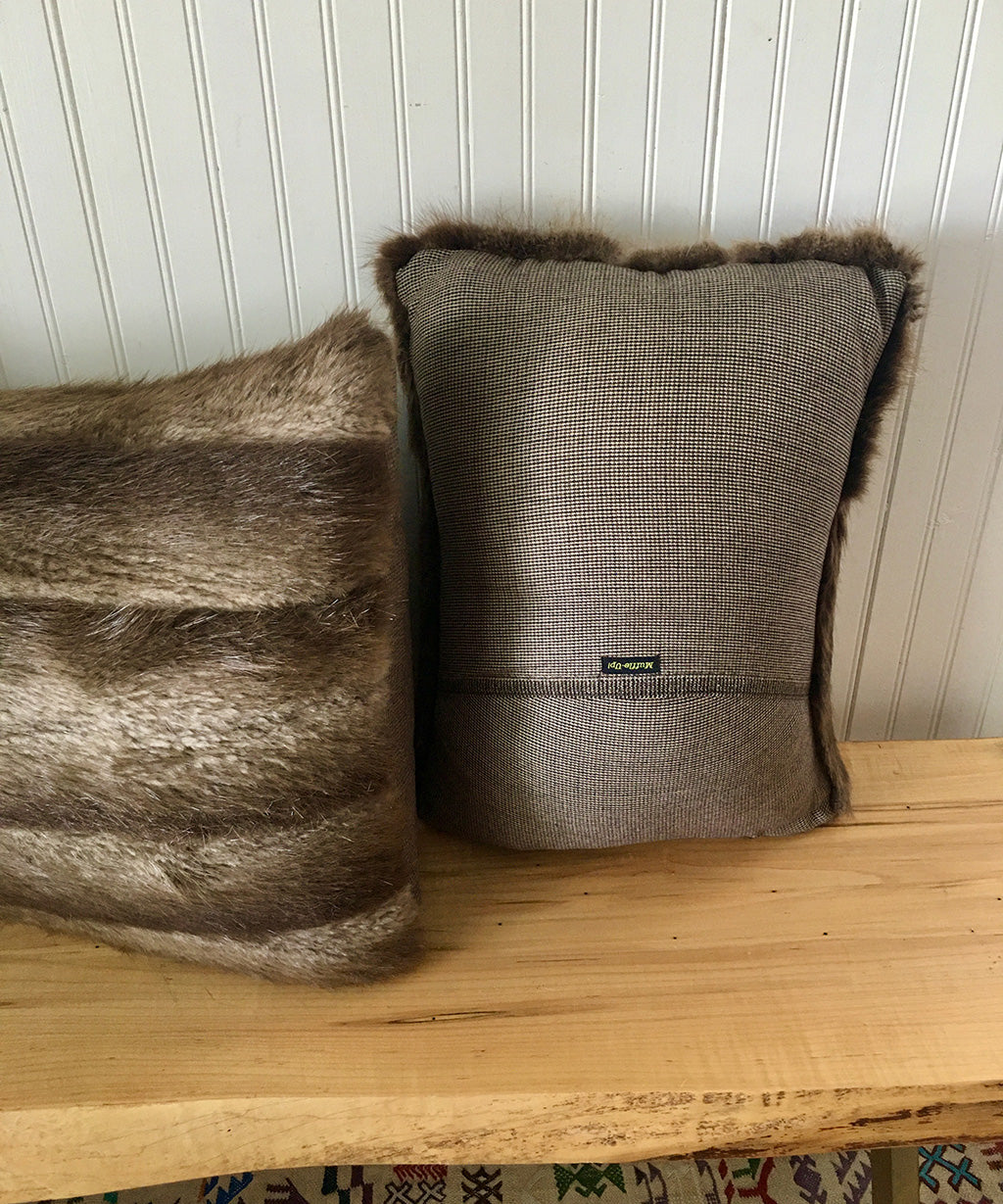 Reclaimed Beaver Fur Pillow 18x22"