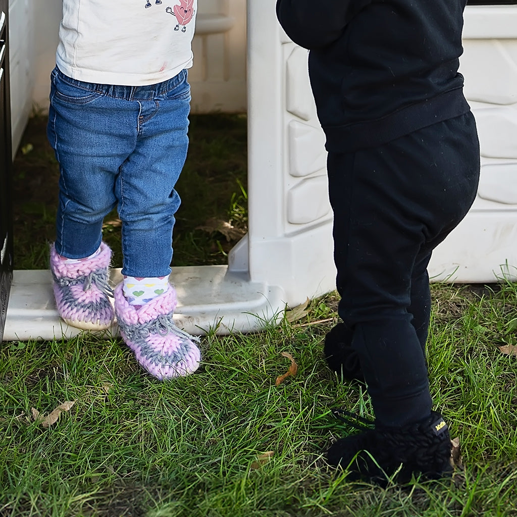 Baby and Kids Merino Wool Slippers - Noir