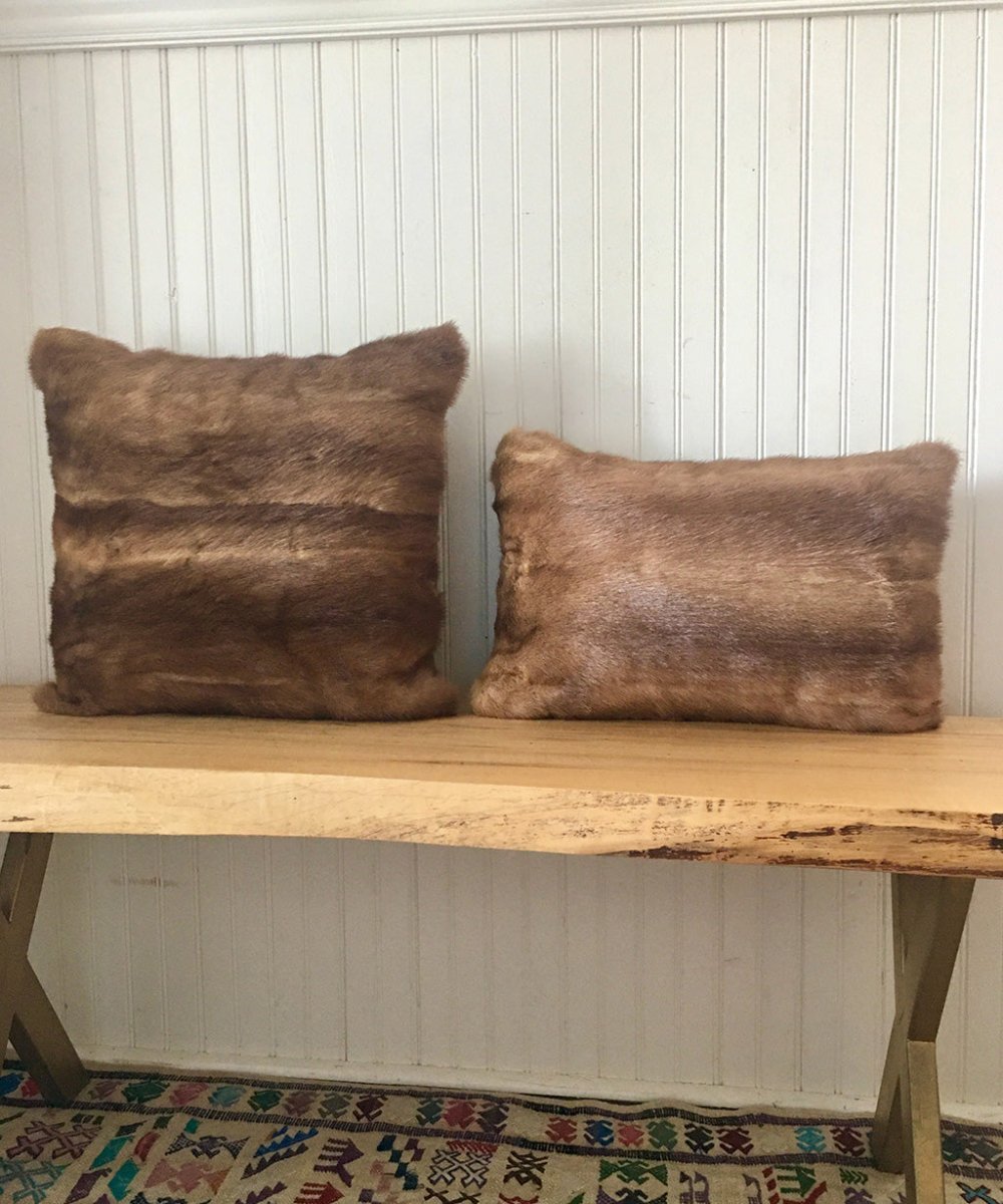 Autumn Haze Mink Fur Accent Pillows - 13x19" and 17x17" - Muffle - Up!