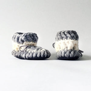 Baby and Kids Merino Wool Booties - Cloudy Day - Muffle - Up!