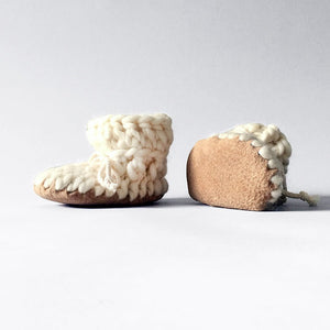 Baby and Kids Merino Wool Slippers - Ivory - Muffle - Up!