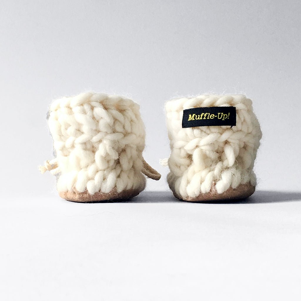 Baby and Kids Merino Wool Slippers - Ivory - Muffle - Up!