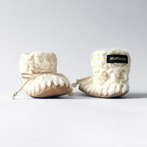 Baby and Kids Merino Wool Slippers - Ivory - Muffle - Up!