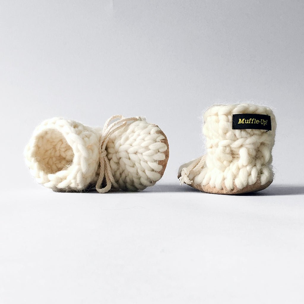 Baby and Kids Merino Wool Slippers - Ivory - Muffle - Up!