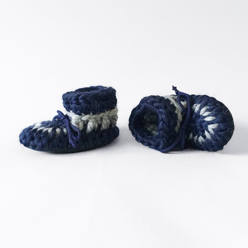 Baby and Kids Merino Wool Slippers - Nautical - Muffle - Up!