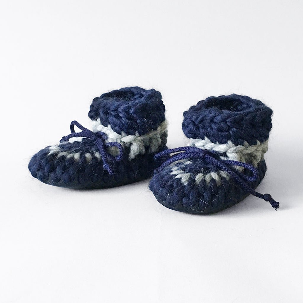 Baby and Kids Merino Wool Slippers - Nautical - Muffle - Up!