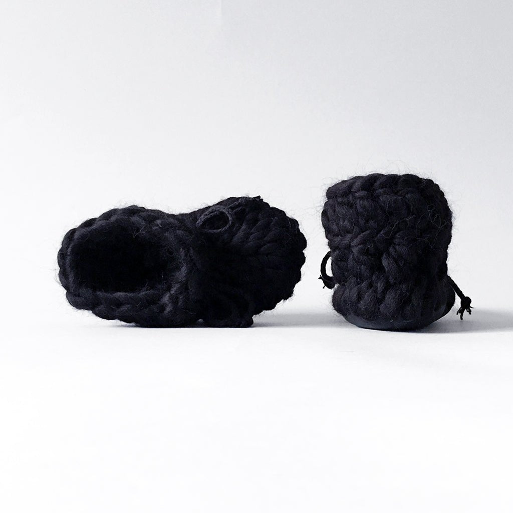 Baby and Kids Merino Wool Slippers - Noir - Muffle - Up!