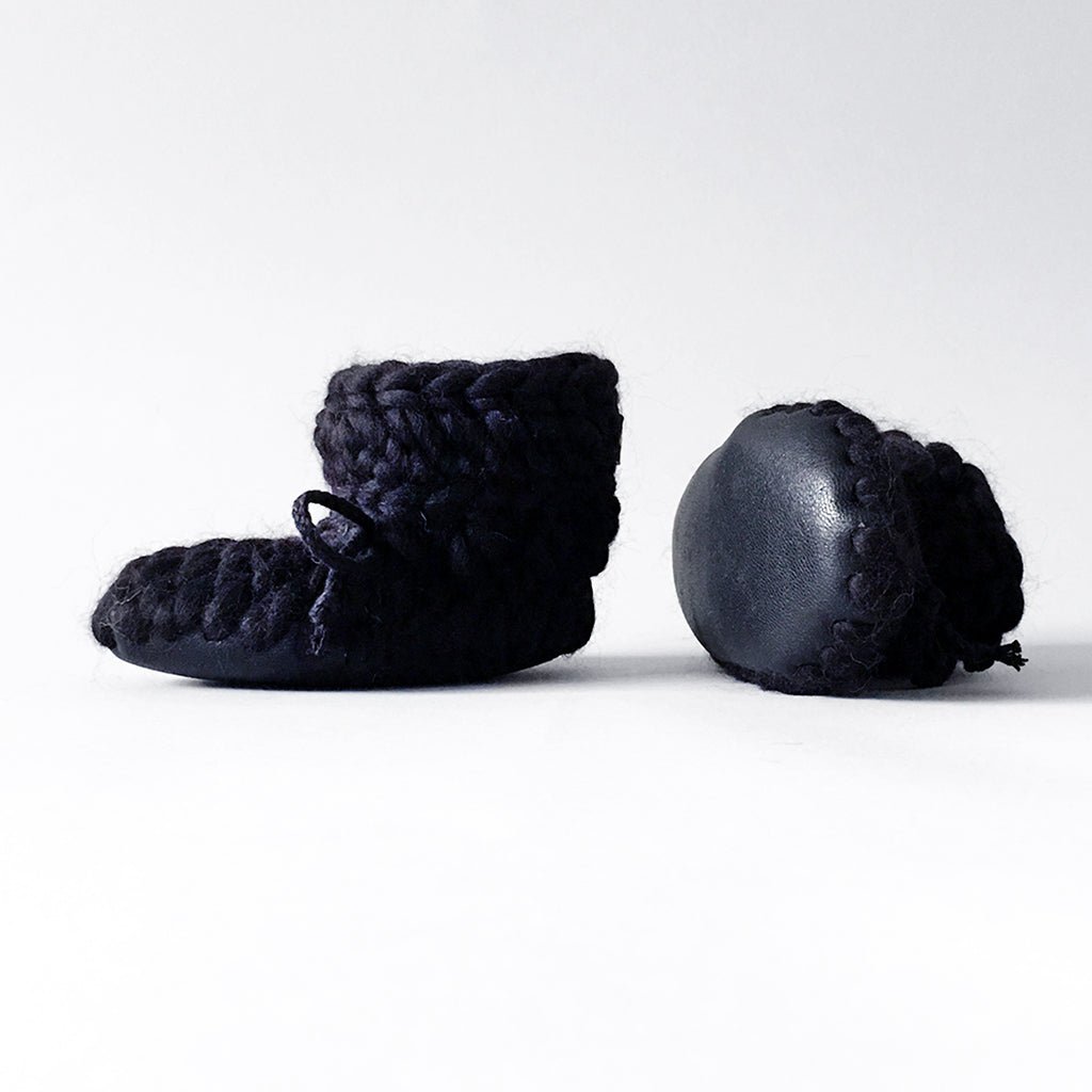 Baby and Kids Merino Wool Slippers - Noir - Muffle - Up!