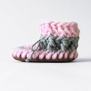 Baby and Kids Merino Wool Slippers - Rebel Rose - Muffle - Up!