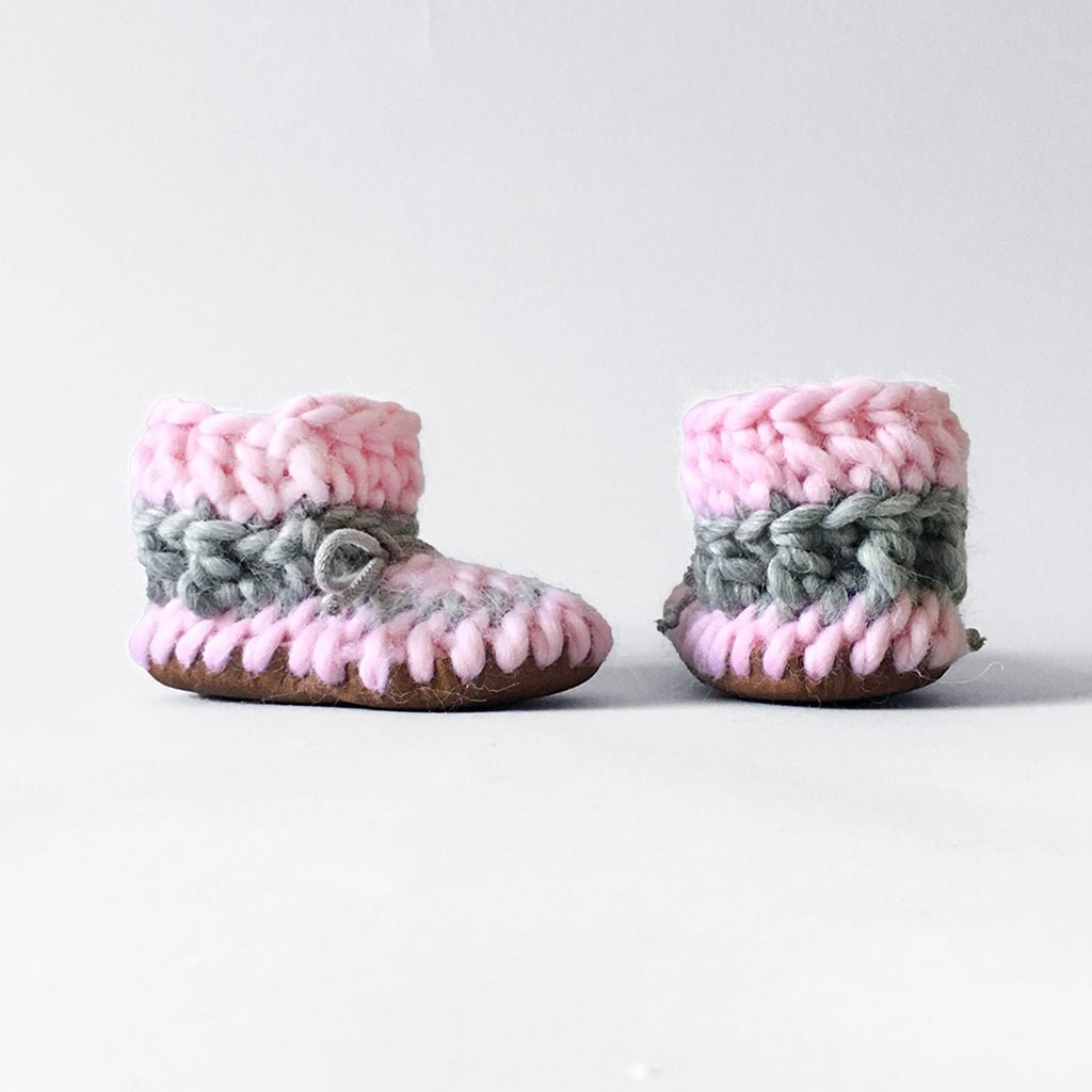 Baby and Kids Merino Wool Slippers - Rebel Rose - Muffle - Up!