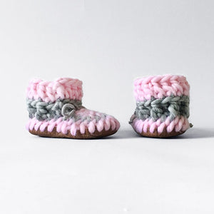 Baby and Kids Merino Wool Slippers - Rebel Rose - Muffle - Up!