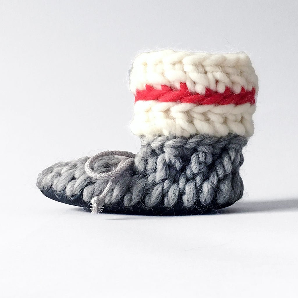 Baby and Kids Wool Booties - Sock Monkey - Muffle - Up!