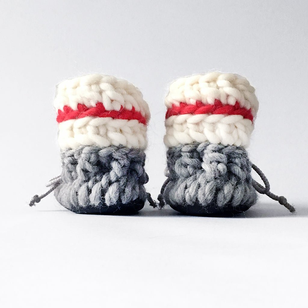 Baby and Kids Wool Booties - Sock Monkey - Muffle - Up!