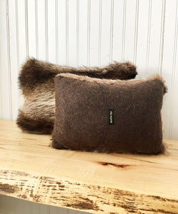 Raccoon Fur Accent Pillows, 11" x 17" and 9" x 14" - Muffle - Up!