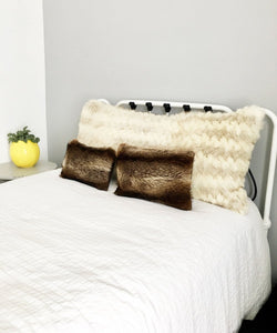 Raccoon Fur Accent Pillows, 11" x 17" and 9" x 14" - Muffle - Up!