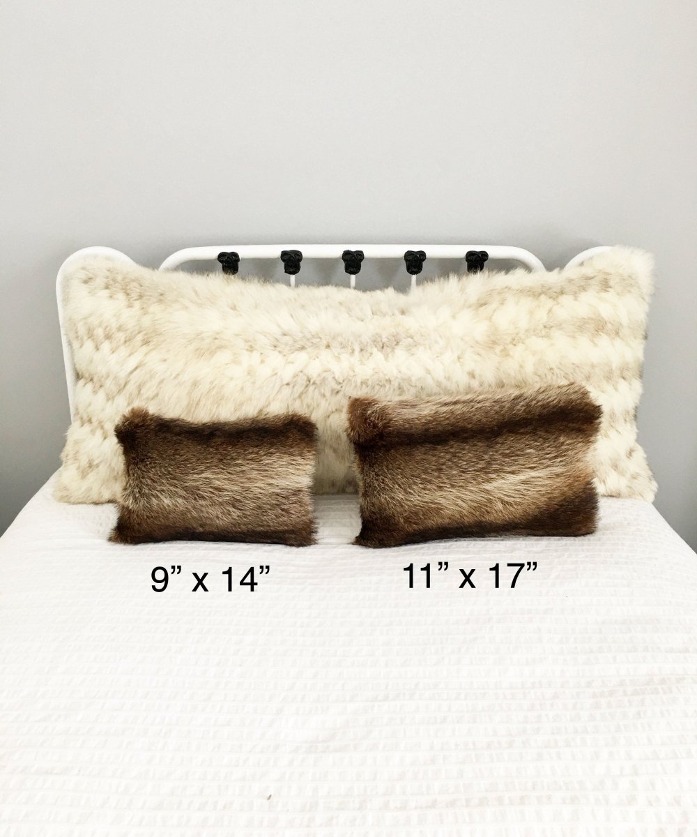 Raccoon Fur Accent Pillows, 11" x 17" and 9" x 14" - Muffle - Up!