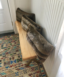 real fur beaver pillow made from vintage fur coats. fur upcycle idea, what should I do with my fur coat? Fur coat ideas. Made in Canada