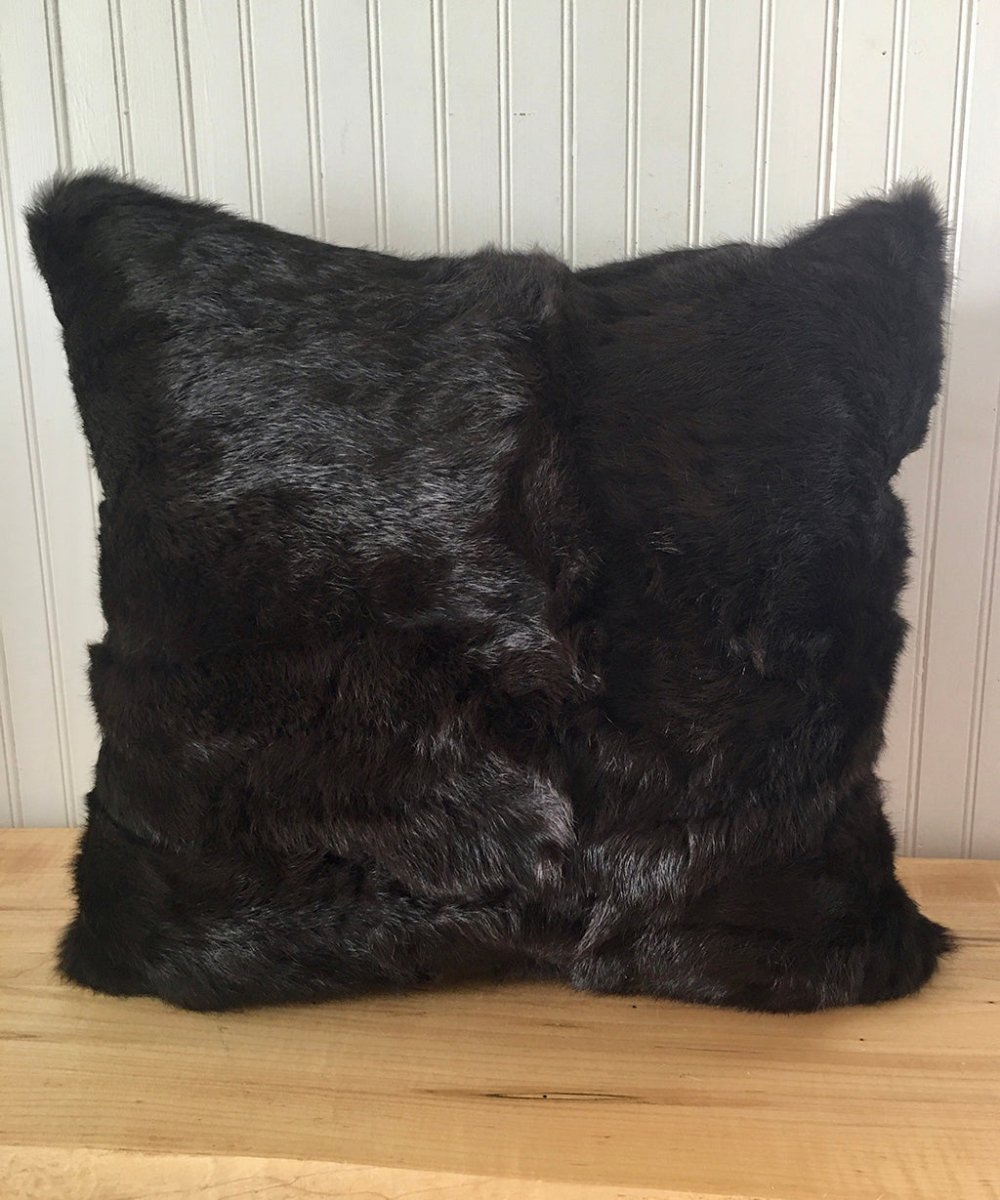 real rabbit fur throw cushion  made from vintage fur coats. fur upcycle idea, what should I do with my fur coat? Fur coat ideas. Made in Canada