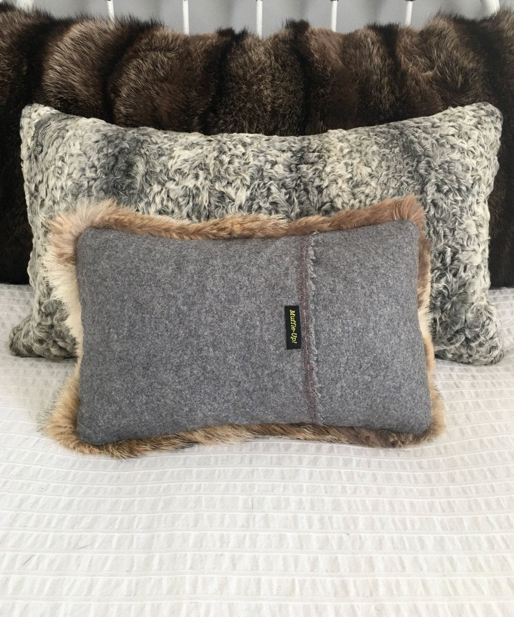 Reclaimed Coyote Fur Accent Pillow 9" x 14" - Muffle - Up!