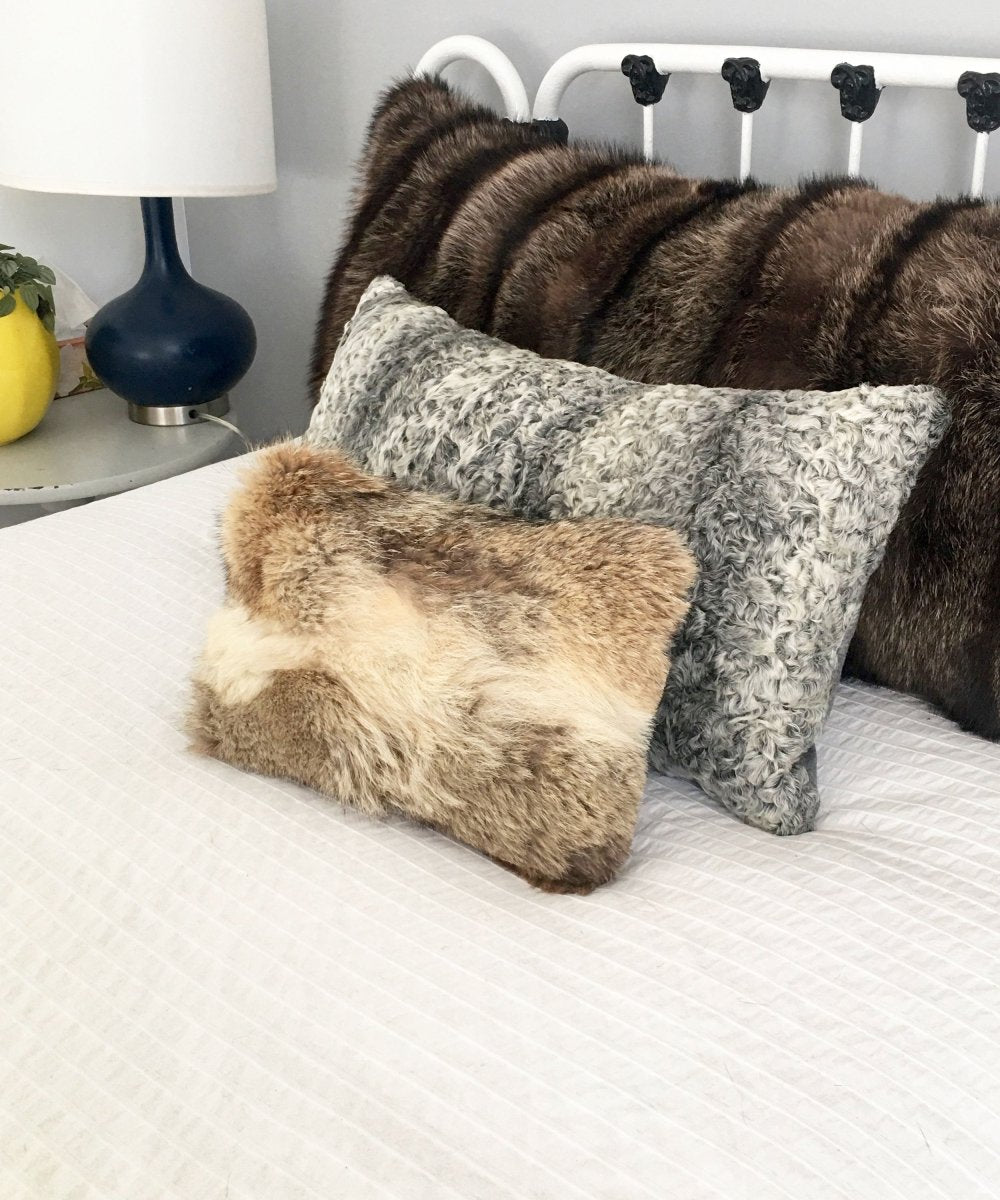 Reclaimed Coyote Fur Accent Pillow 9" x 14" - Muffle - Up!