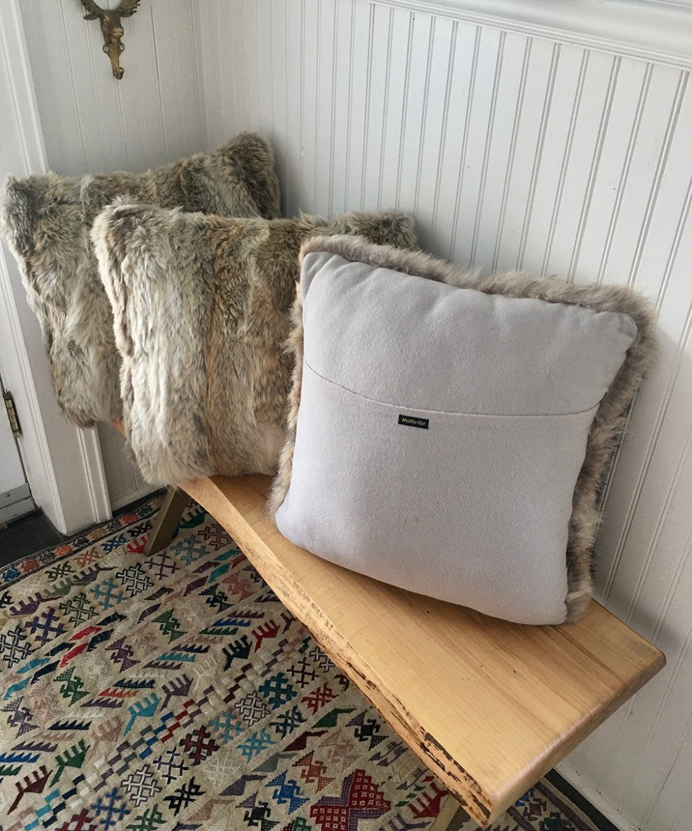 Reclaimed Coyote Fur Pillow 20" x 20" - Muffle - Up!