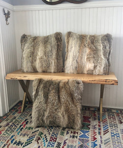 Reclaimed Coyote Fur Pillow 20" x 20" - Muffle - Up!