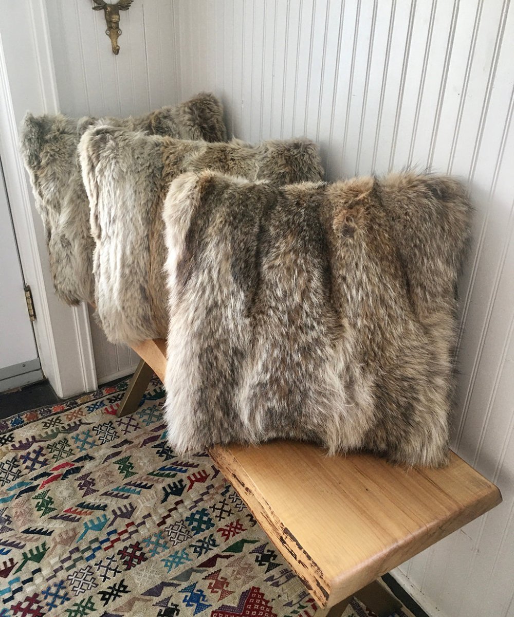 Reclaimed Coyote Fur Pillow 20" x 20" - Muffle - Up!