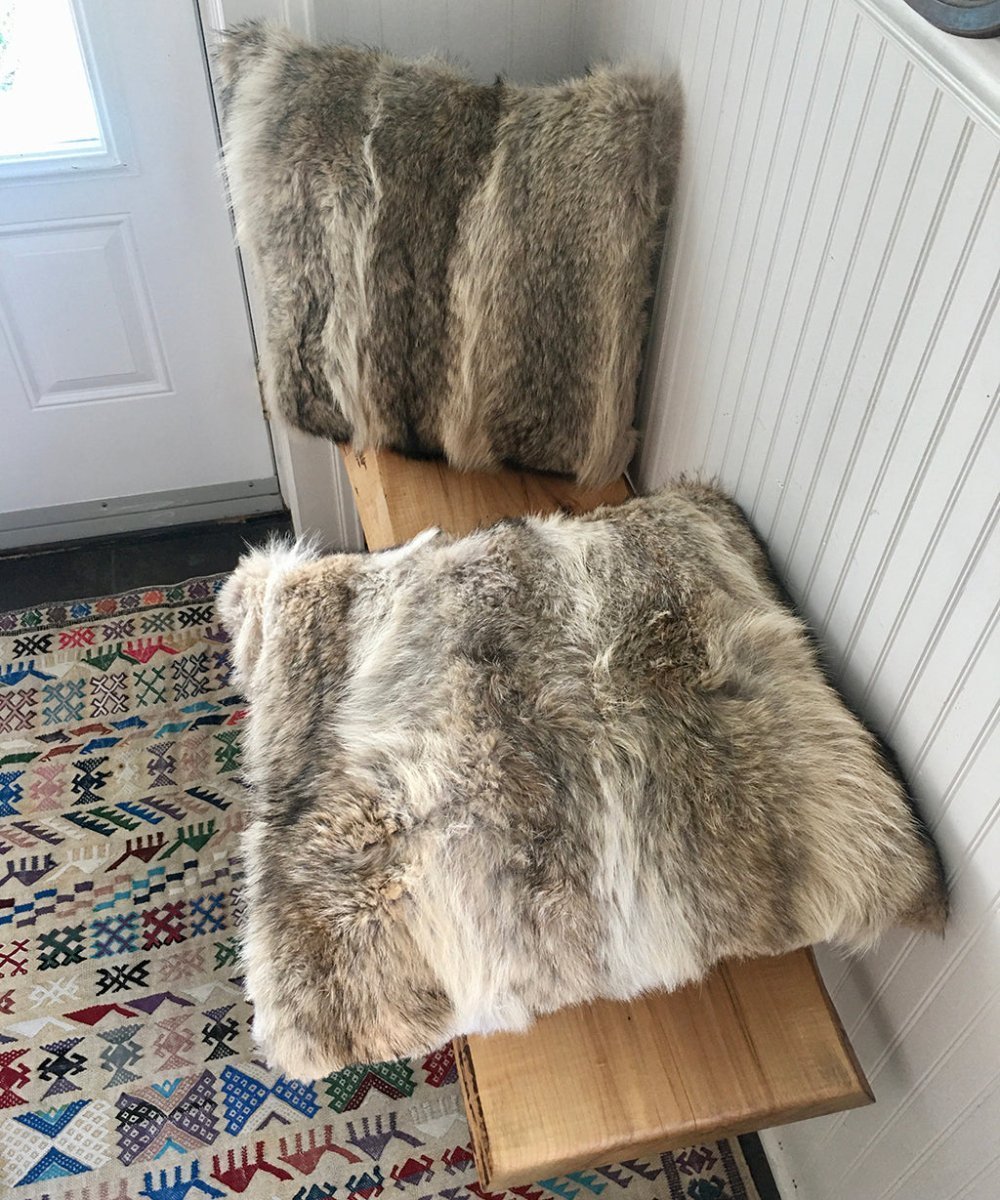 Reclaimed Coyote Fur Pillow 22 x 22" - Muffle - Up!