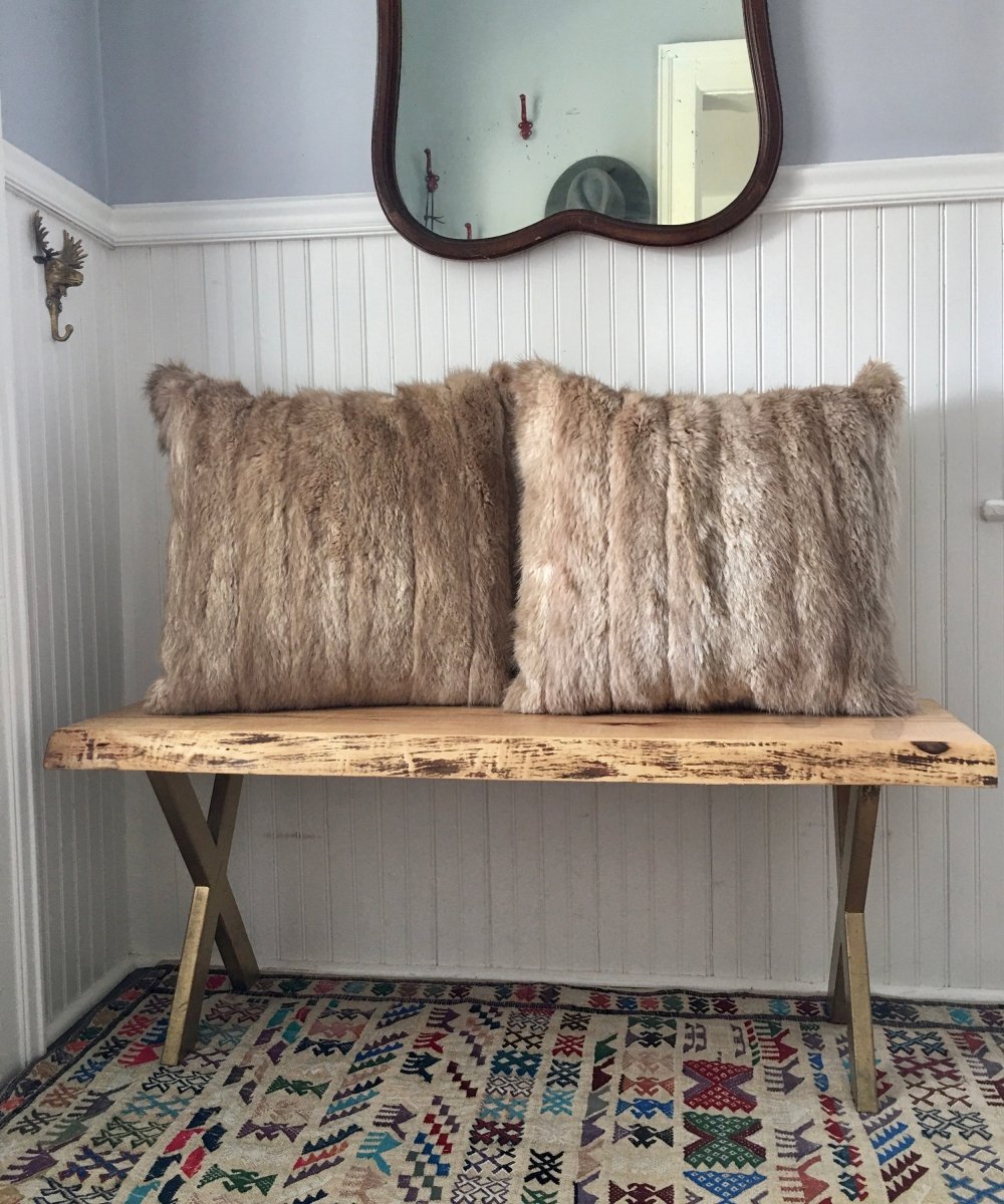 Reclaimed Tan Fur Pillow 22 x 22" - Muffle - Up!