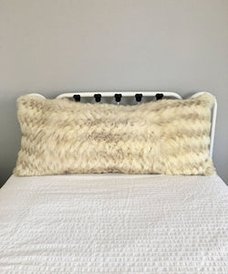 Reclaimed White Fox Fur Body Pillow 20" x 48" - Muffle - Up!