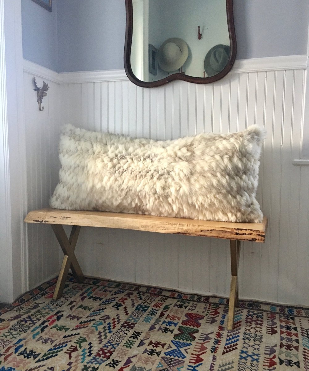 Reclaimed White Fox Fur Body Pillow 20" x 48" - Muffle - Up!