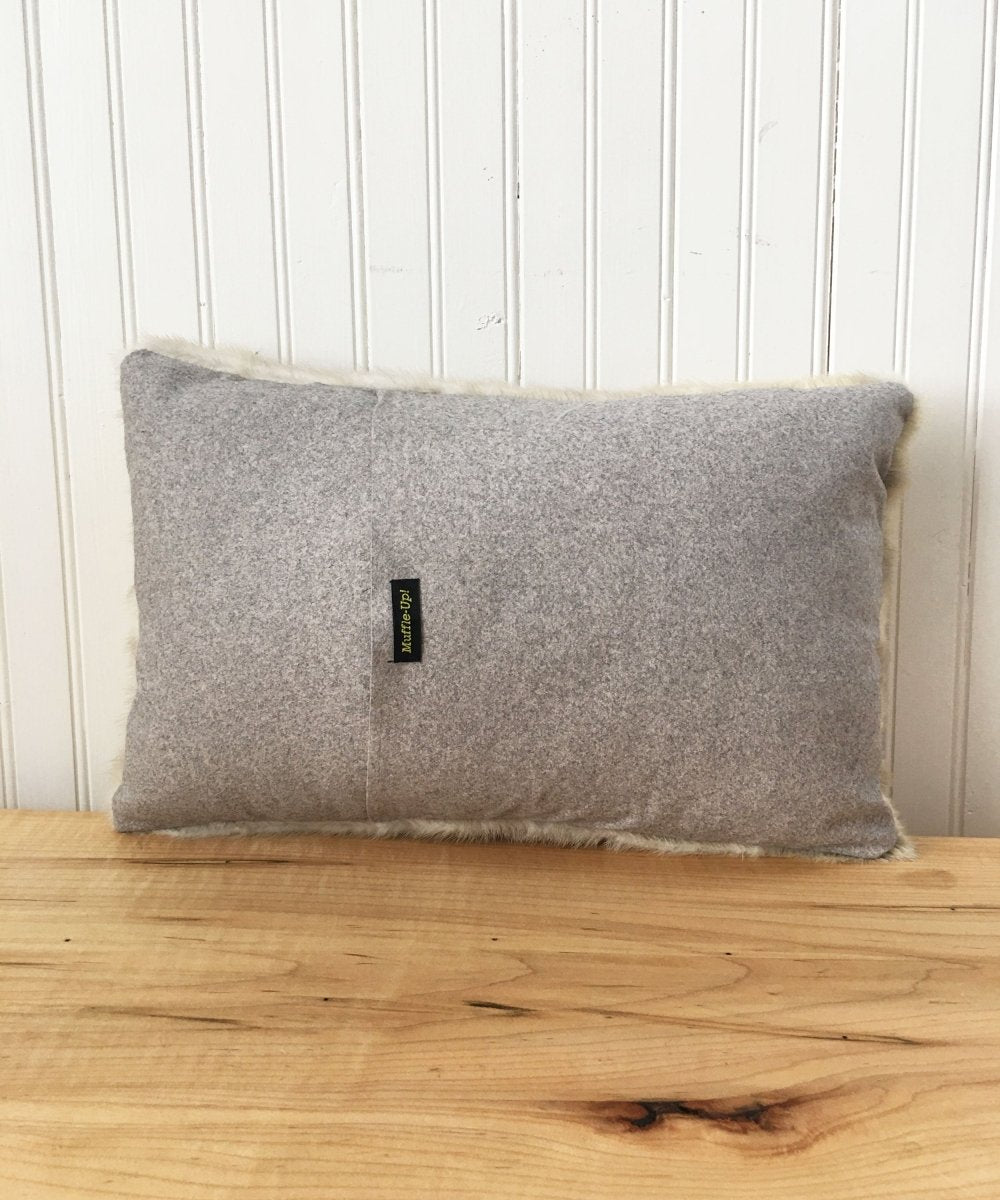 Reclaimed White Mink Fur Accent Pillows, 11" x 17" - Muffle - Up!