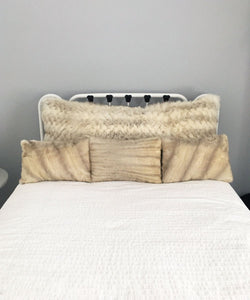 Reclaimed White Mink Fur Accent Pillows, 11" x 17" - Muffle - Up!