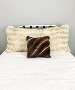 Square Fur Accent Pillow, 14" x 14", Muskrat - Muffle - Up!