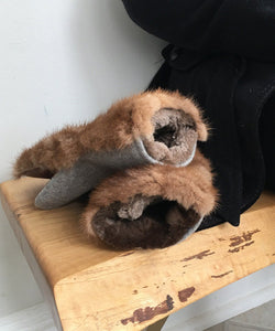 Real Fur Mittens. Brown Mink fur mittens with fur lining. Fur lined Mittens for raynaud's. warmest furry mittens made in Canada