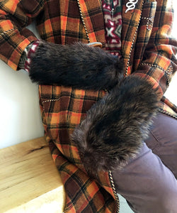 Women's Medium Real Fur Mittens - Raccoon - Muffle - Up!