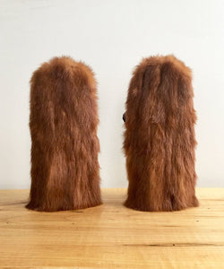 Women's Medium Real Fur Mittens - Red Mink - Muffle - Up!