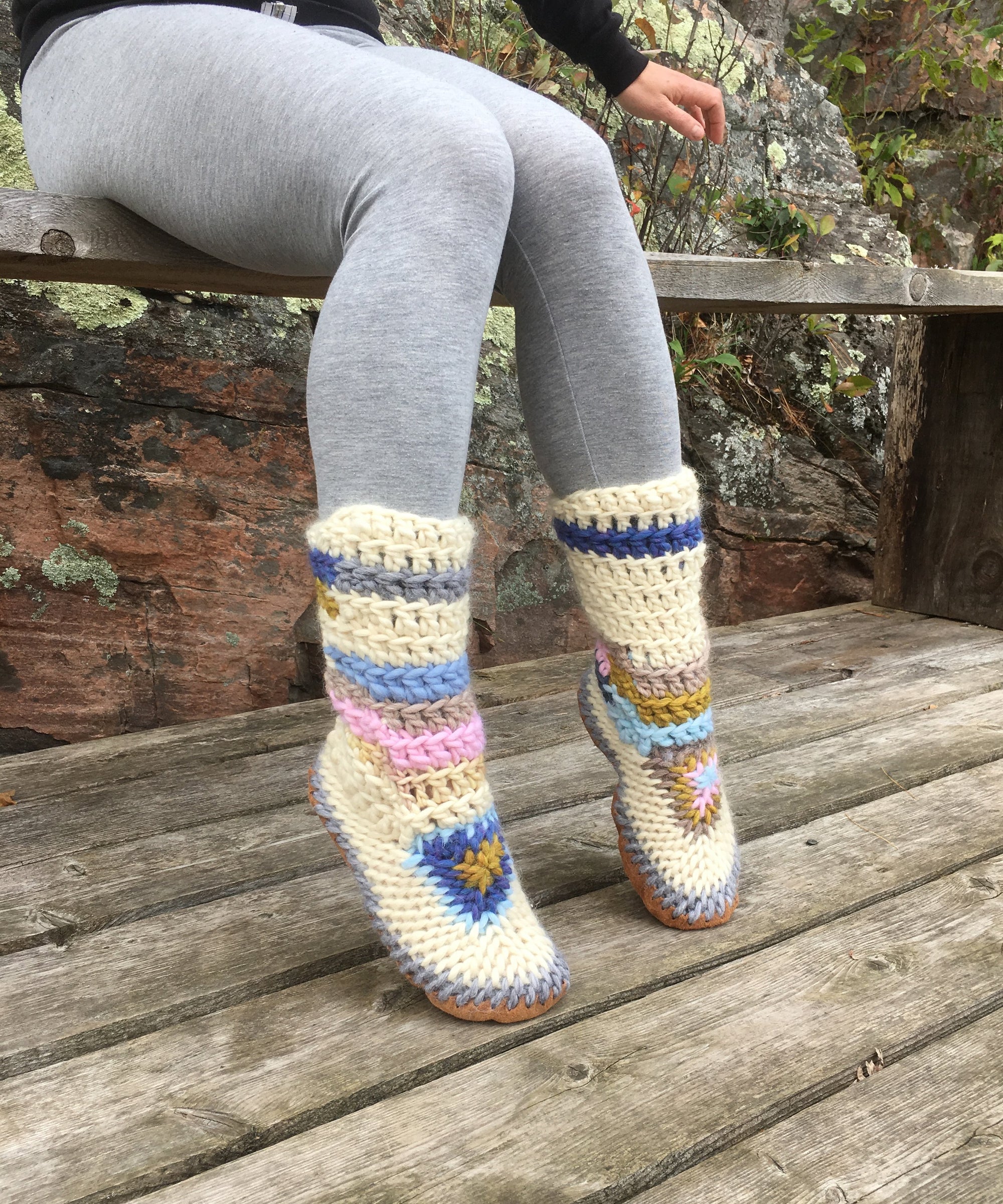Easy Knitting Woolen Ladies Shoes , Slippers , Socks 