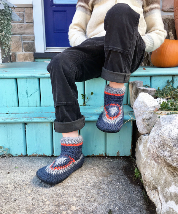Funky Boho Slipper Boots Women, Eco Friendly Furry Slipper Booties With  Leather Sole, Fur Lined Home Shoe Made in Canada, Adult Padraigs 
